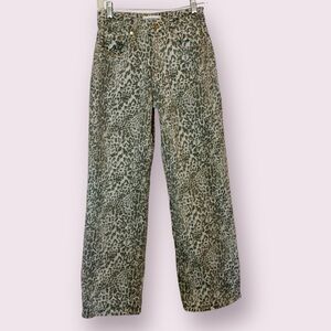 Disclosure Leopard Print Wide Leg Jeans Gray Size 25 Waist